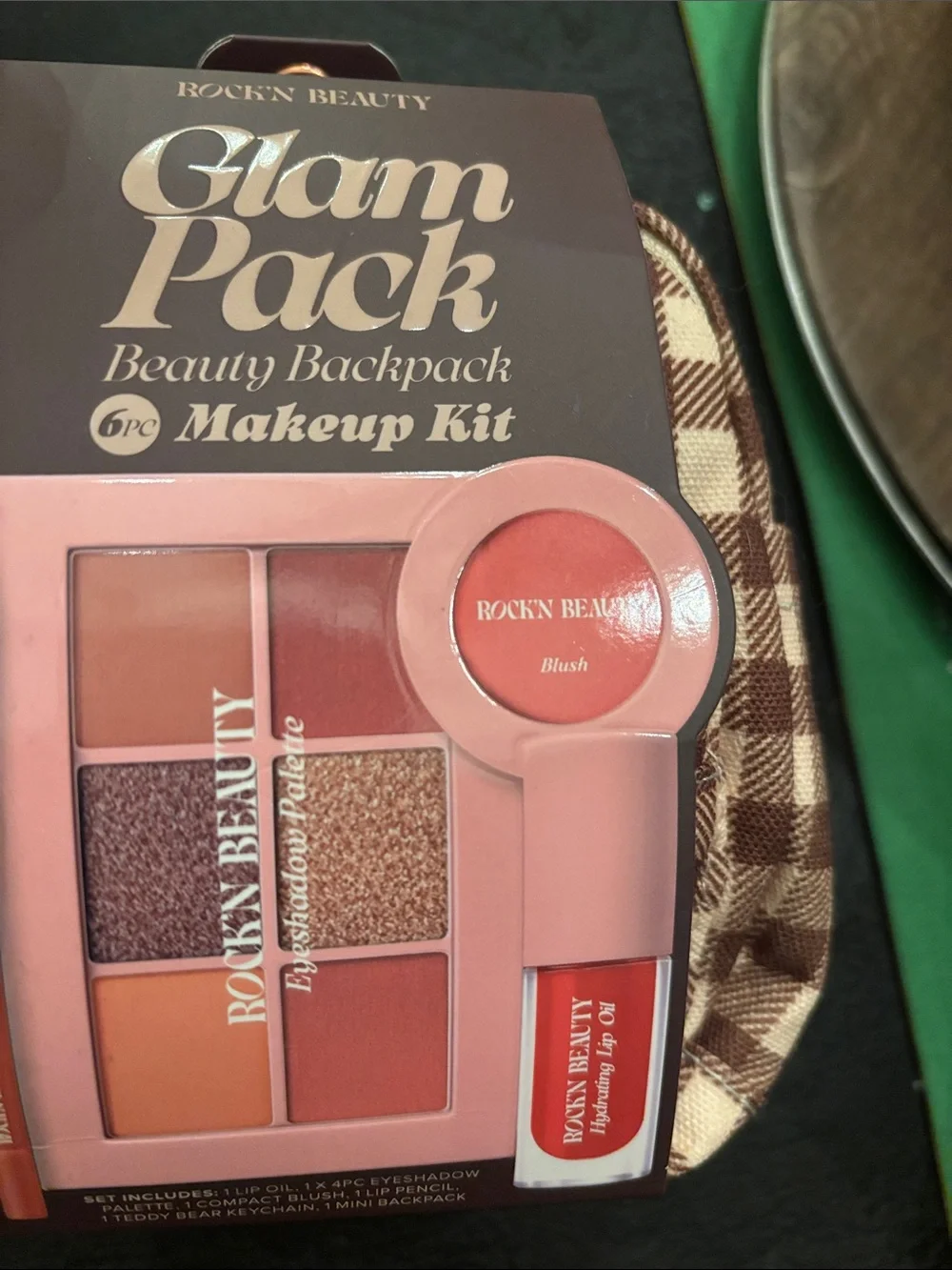 Backpack Makeup Kit - Pink & Brown Eyeshadow Palette lip great gift